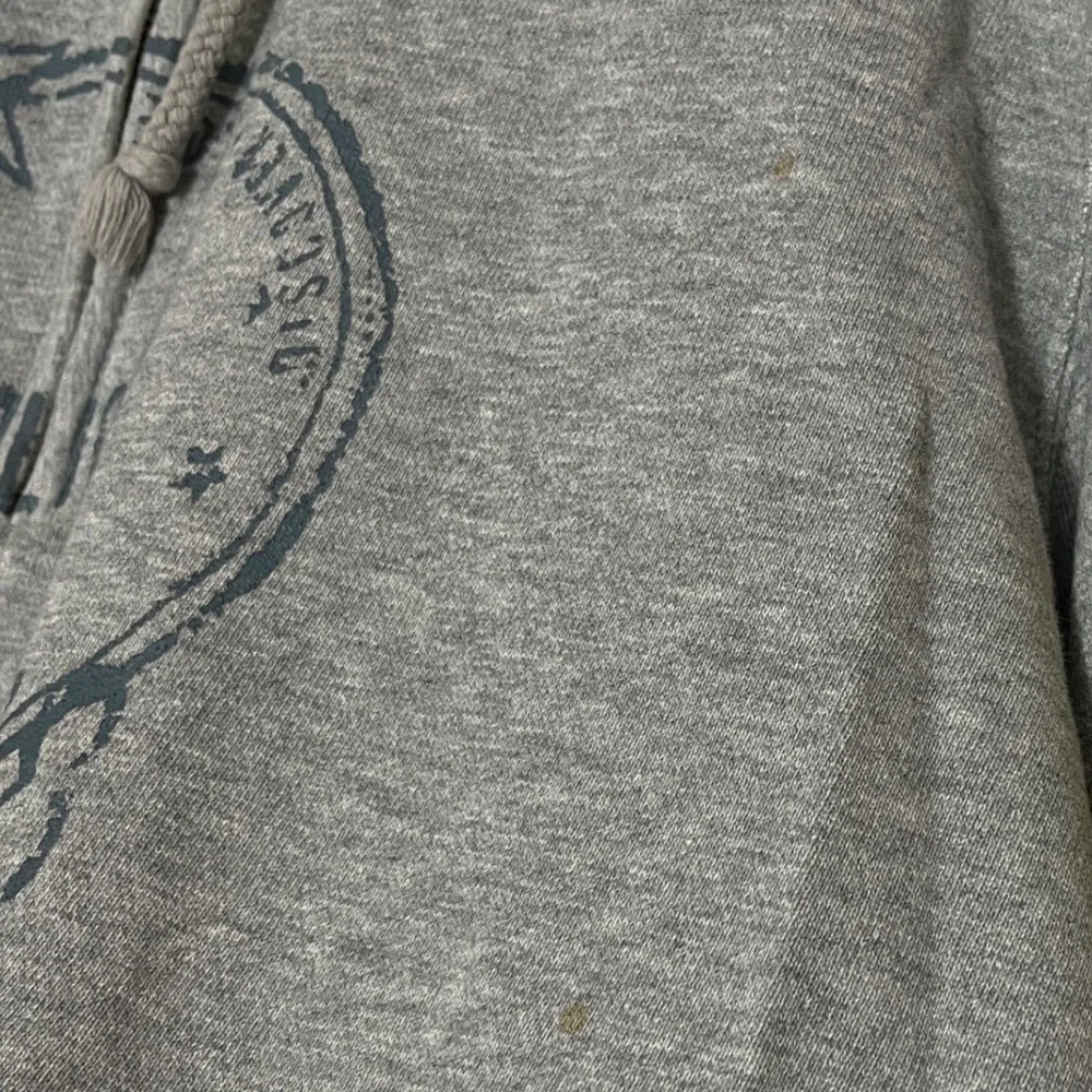 Banana Republic Mens Gray 100% Cotton 1/4 Zip‎ Graphic Hoodie Sweatshirt Large